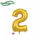 Foil Balloon 34" Big Number Gold - Tiger Feet Ireland