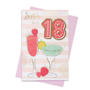 6pk Cards C75 Birthday Age 18 Sister - Tiger Feet Ireland