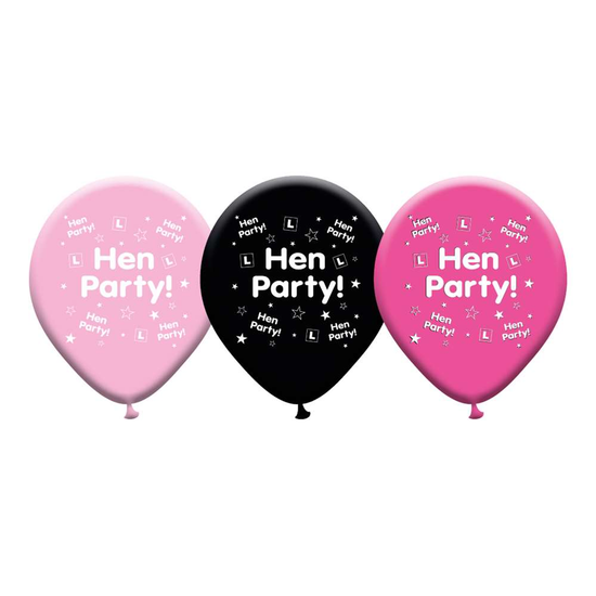 8pk Latex Balloons Hen Party