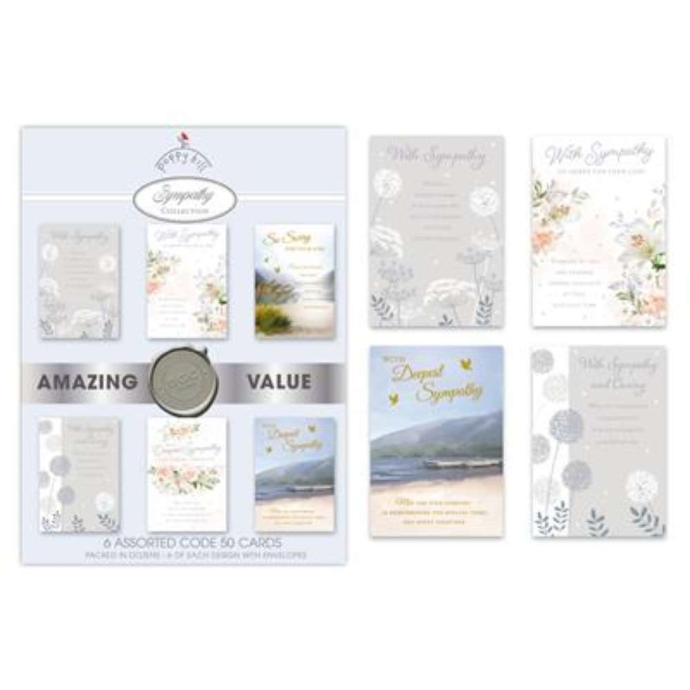 72pk (6x12) Assorted Cards C50 Sympathy - Tiger Feet Ireland