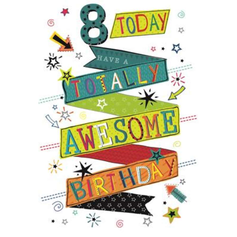 6pk Cards C50 Birthday Age 8 - Tiger Feet Ireland