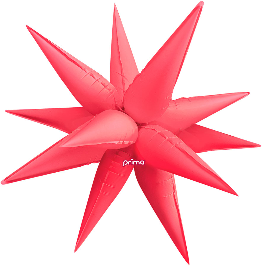 Foil Balloon 40" Shape Electric Coral Starburst - Tiger Feet Ireland