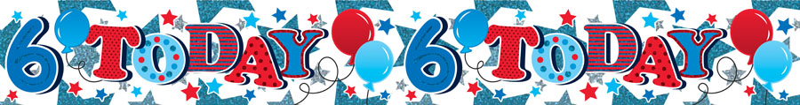 6pk Banners Birthday Age 6 - Tiger Feet Ireland