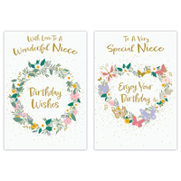 12pk Cards C50 Birthday Niece - Tiger Feet Ireland