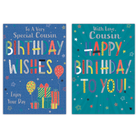 12pk Cards C50 Birthday Cousin - Tiger Feet Ireland