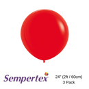 3pk Latex Balloon 24in Fashion Red Sempertex - Tiger Feet Ireland