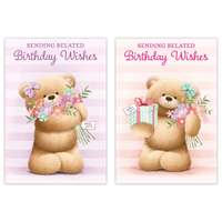 12pk Cards C50 Birthday Belated - Tiger Feet Ireland