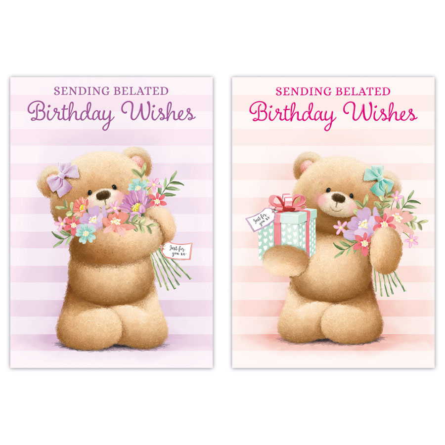 12pk Cards C50 Birthday Belated - Tiger Feet Ireland