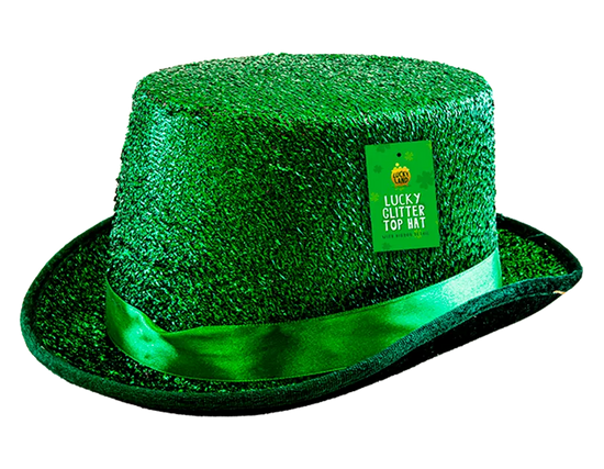 Gem Imports Top Hat Green Glitter