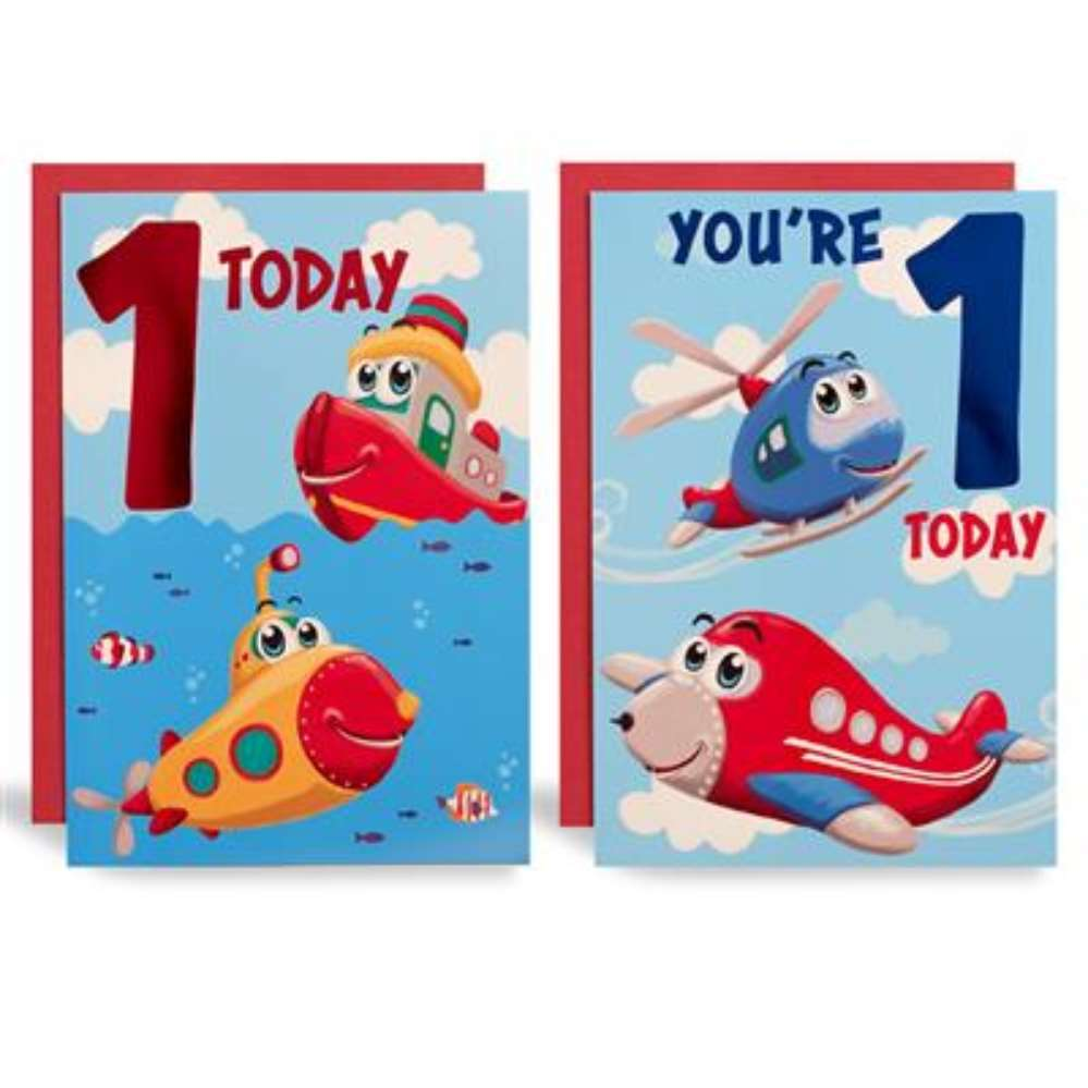 12pk Cards C50 Birthday Age 1 - Tiger Feet Ireland