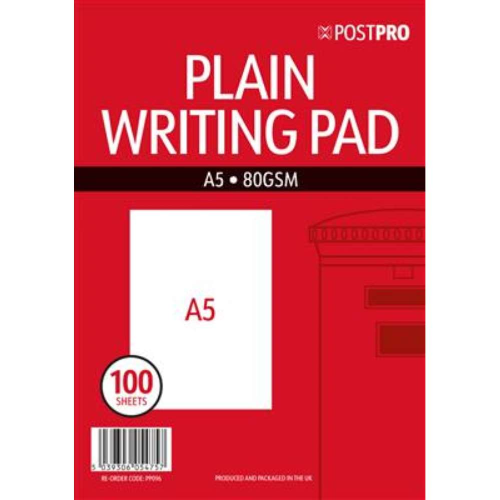 12pk Plain Writing Pad 100 Sheets BGC - Tiger Feet Ireland