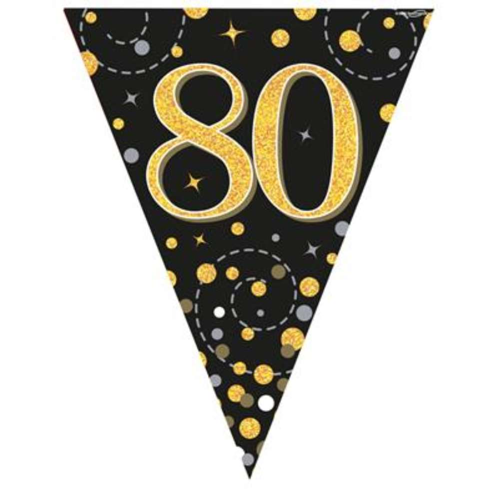 Party Bunting Sparkling 80 Black & Gold - Tiger Feet Ireland