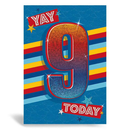 6pk Cards C50 Birthday Age 9 - Tiger Feet Ireland