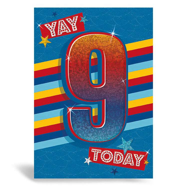 6pk Cards C50 Birthday Age 9 - Tiger Feet Ireland