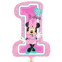 Foil Balloon Supershape Minnies 1st Birthday - Tiger Feet Ireland