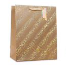 6pk Medium Portrait Gift Bags Gold Sparkle - Tiger Feet Ireland