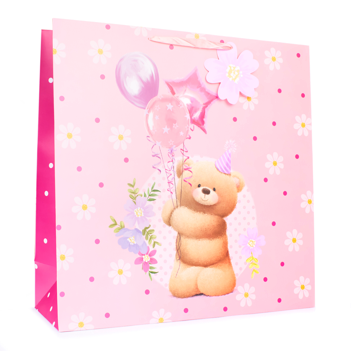 6pk Giant Square Gift Bags Bear With Balloons - Tiger Feet Ireland