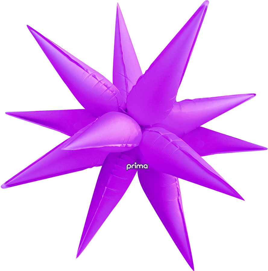 Foil Balloon 40" Shape Electric Purple Starburst - Tiger Feet Ireland