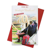 6pk Cards C75 Birthday Age 70 Husband - Tiger Feet Ireland
