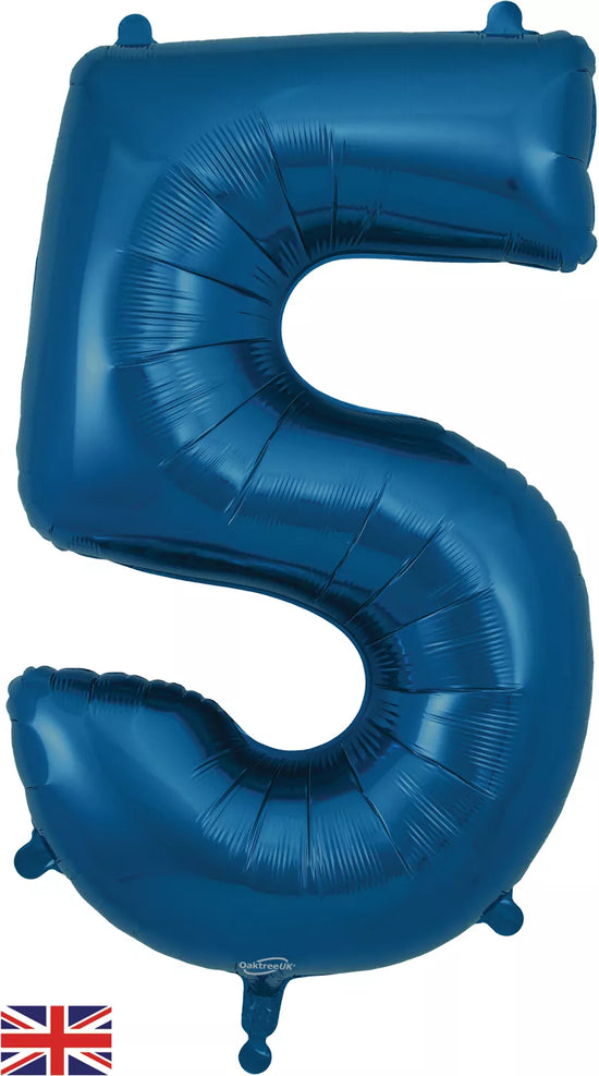 Oaktree Foil Balloon Navy Blue 34" Number 5