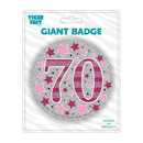 6pk Big Badges Birthday Age 70 - Tiger Feet Ireland