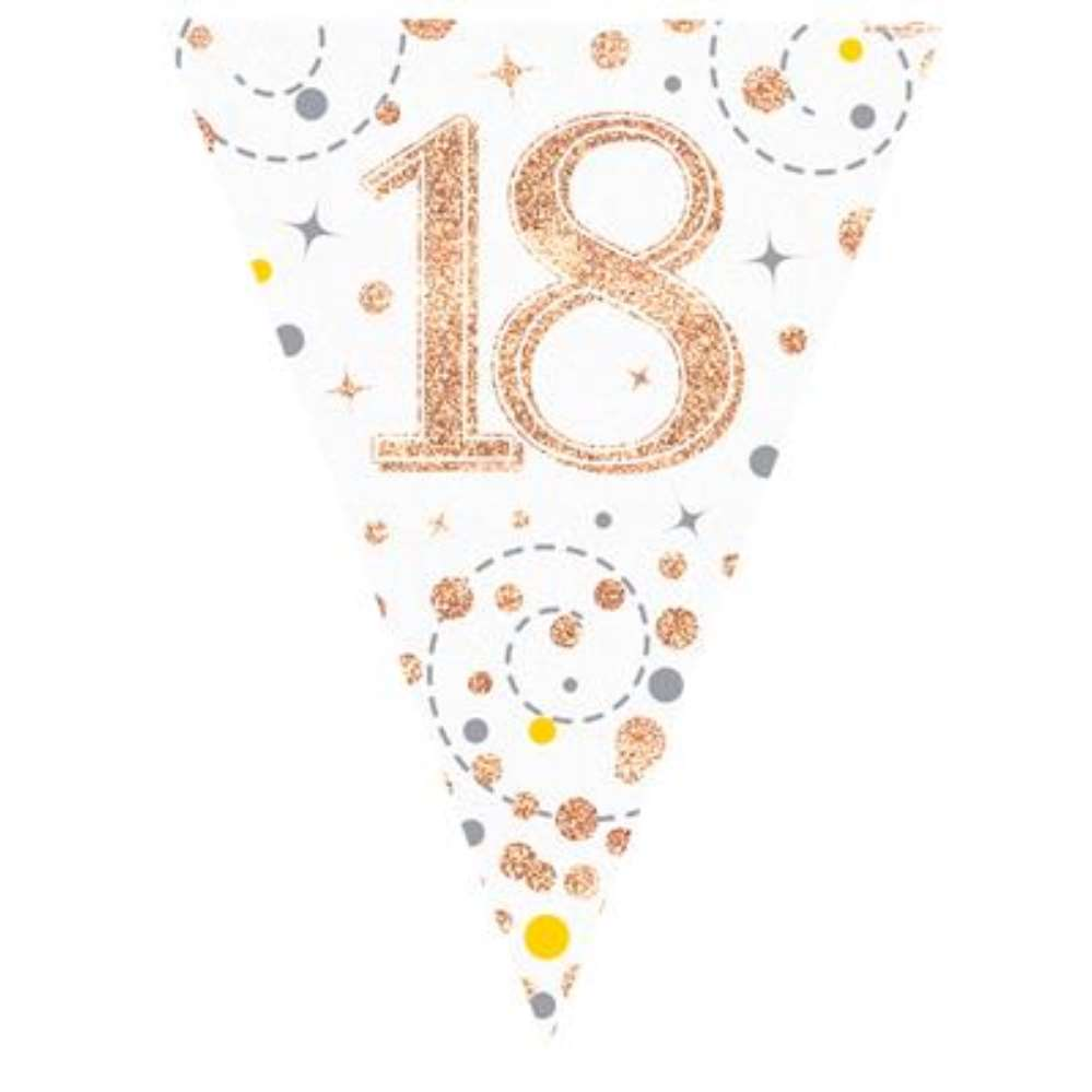 Party Bunting Sparkling 18 White & Rose Gl - Tiger Feet Ireland