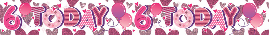 6pk Banners Birthday Age 6 - Tiger Feet Ireland