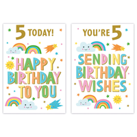 12pk Cards C50 Birthday Age 5 - Tiger Feet Ireland