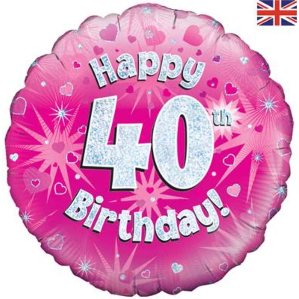 Foil Balloon 18" Round Age 40 - Tiger Feet Ireland