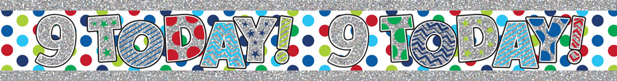 6pk Banners Birthday Age 9 - Tiger Feet Ireland
