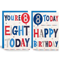 12pk Cards C50 Birthday Age 8 - Tiger Feet Ireland