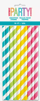 10ct Paper Party Straw Assorted Colour - Tiger Feet Ireland