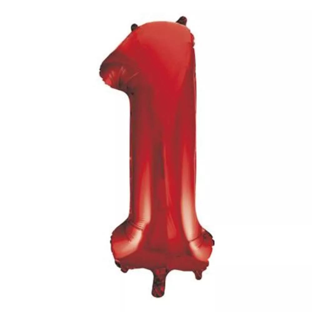 Foil Balloon 34" Big Numbers Red - Tiger Feet Ireland