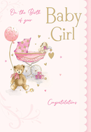 6pk Cards ED C75 Baby Girl Teddy Bear - Tiger Feet Ireland