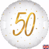 Foil Balloon 18" Sparkle White 50 Holographic - Tiger Feet Ireland