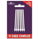 6pk Glitter Candles Glitter White - Tiger Feet Ireland
