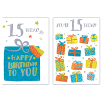 12pk Cards C50 Birthday Age 15 - Tiger Feet Ireland
