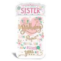 6pk Cards C55 Birthday Sister - Tiger Feet Ireland