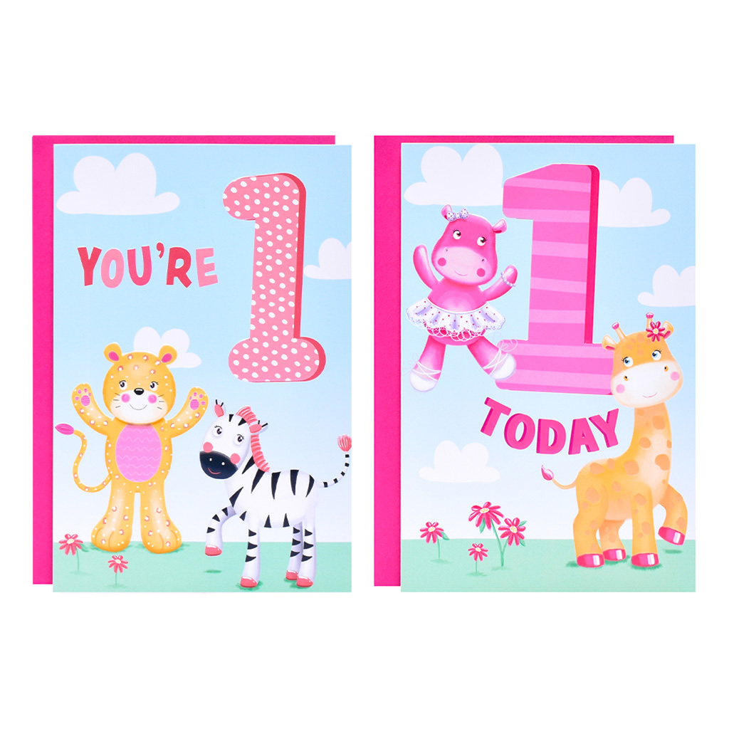 12pk Cards C50 Birthday Age 1 - Tiger Feet Ireland
