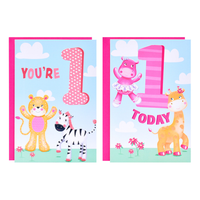 12pk Cards C50 Birthday Age 1 - Tiger Feet Ireland
