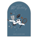 6pk Cards C75 Birthday Age 80 - Tiger Feet Ireland