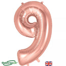 Foil Balloon 34" Big Number Rose Gold - Tiger Feet Ireland