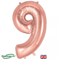 Foil Balloon 34" Big Number Rose Gold - Tiger Feet Ireland