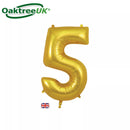 Foil Balloon 34" Big Number Gold - Tiger Feet Ireland