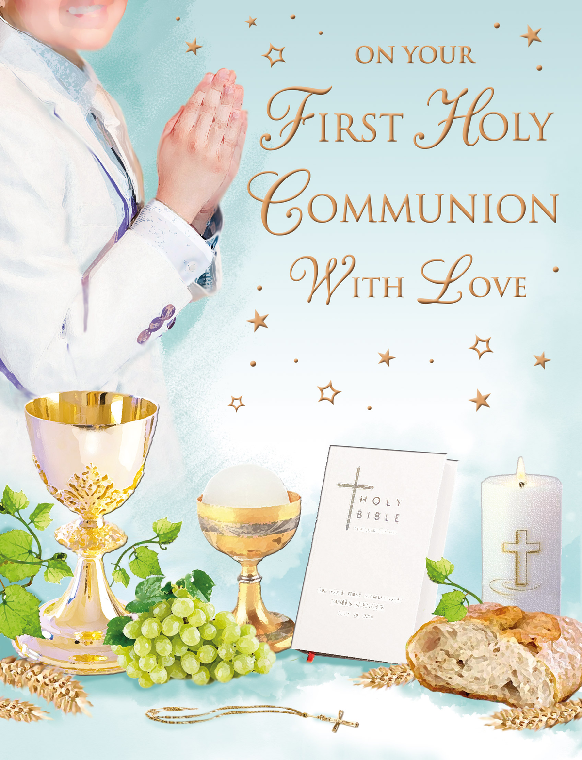 6pk Cards CC Communion M Trad Boy Praying - Tiger Feet Ireland