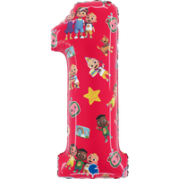 Foil Balloon 71cm Numbr 1 Cocomelon - Tiger Feet Ireland