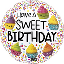 Foil Balloon 18" Round Cute Cupcakes Birthday - Tiger Feet Ireland