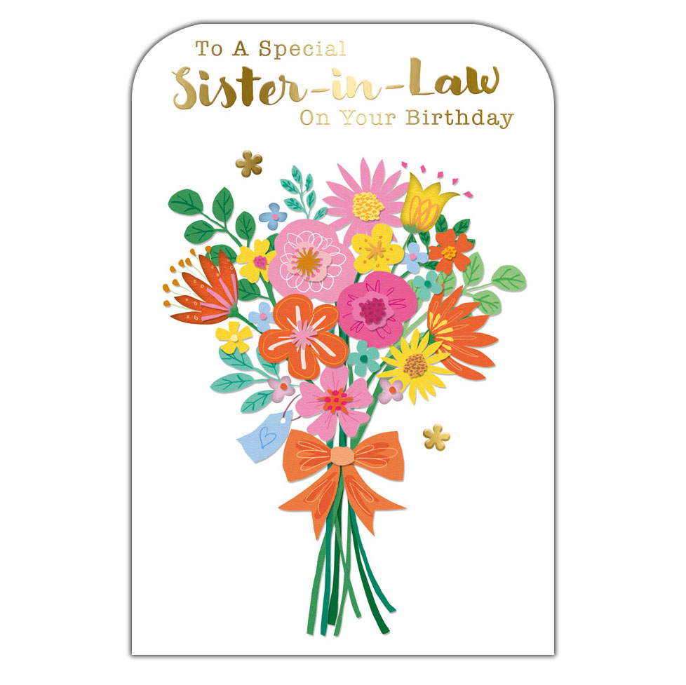 6pk Cards C75 Birthday Sister-In-Law - Tiger Feet Ireland