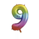 34" Foil Balloons Big Number Rainbow - Tiger Feet Ireland