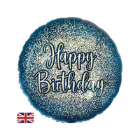 Foil Balloon 18" Round Metallic Glitter Birthday - Tiger Feet Ireland